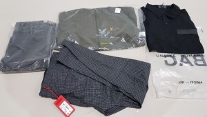 4 X PIECE MIXED BRAND NEW KIDS CLOTHING LOT CONTAINING 1X UNLIKE HUMANS BLACK POLO SHIRT SIZE XL - 1X LYLE AND SCOTT FULL ZIP OLIVE JACKET SIZE SMALL £85 - 1X HUGO BOSS GETLIN CHARCOAL SLIM FIT TROUSERS SIZE 34 £135 ETC