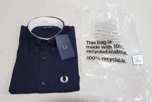 4 X BRAND NEW FRED PERRY NAVY OXFORD SHIRTS SIZE MEDIUM £90 PP