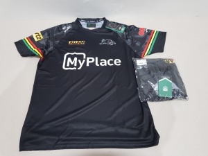 10 X BRAND NEW ONEILLS OFFICIAL MERCHANDISE NRL PANTHERS RUGBY SHIRTS IN BLACK IN VARIOUS SIZES £41.99 PP