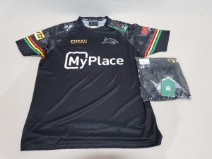 10 X BRAND NEW ONEILLS OFFICIAL MERCHANDISE NRL PANTHERS RUGBY SHIRTS IN BLACK IN VARIOUS SIZES £41.99 PP