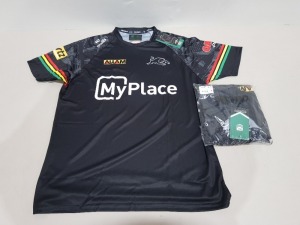 10 X BRAND NEW ONEILLS OFFICIAL MERCHANDISE NRL PANTHERS RUGBY SHIRTS IN BLACK IN VARIOUS SIZES £41.99 PP