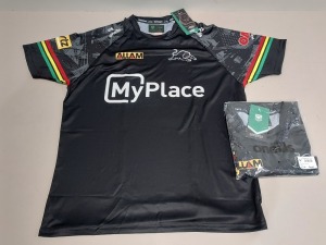 10 X BRAND NEW ONEILLS OFFICIAL MERCHANDISE NRL PANTHERS RUGBY SHIRTS IN BLACK IN VARIOUS SIZES £35.99 PP