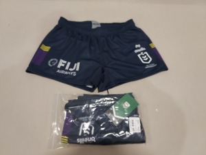 10 X BRAND NEW ONEILLS OFFICIAL NRL MERCHANDISE STORM HOME PLAYING SHORTS IN VARIOUS SIZES £39.99 PP