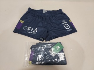 10 X BRAND NEW ONEILLS OFFICIAL NRL MERCHANDISE STORM HOME PLAYING SHORTS IN VARIOUS SIZES £39.99 PP