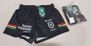 15 X BRAND NEW ONEILLS OFFICIAL NRL MERCHANDISE PANTHERS PLAYING SHORTS IN BLACK IN VARIOUS SIZES - £39.99 PP