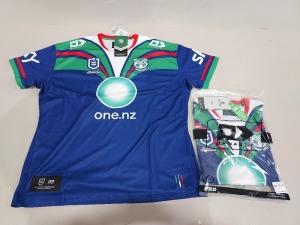 10 X BRAND NEW ONEILLS OFFICIAL NRL MERCHANDISE WARRIORS JERSEYS IN BLUE/GREEN IN VARIOUS SIZES - £74.99PP