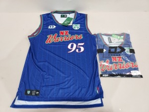 10 X BRAND NEW ONEILLS OFFICIAL NRL MERCHANDISE NZ WARRIORS MENS BASKETBALL JERSEYS IN VARIOUS SIZES £39.99