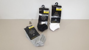 480 BRAND NEW KIDS TRAINER SOCKS IN BLACK GREY AND WHITE IN VARIOUS SIZES IN 20 BOXES