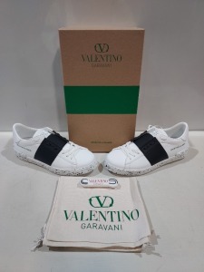 1 X BRAND NEW VALENTINO GARAVANI WHITE AND BLACK OPEN FOR A CHANGE SNEAKERS SIZE 41 - £480