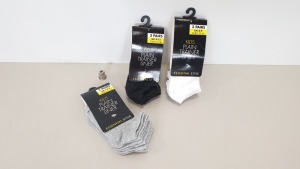 480 BRAND NEW KIDS TRAINER SOCKS IN BLACK GREY AND WHITE IN VARIOUS SIZES IN 20 BOXES