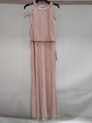 5 X BRAND NEW ADRIANNA PAPELL MAXI DRESS IN BLUSH SIZES 12 - £230PP