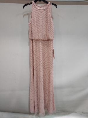 5 X BRAND NEW ADRIANNA PAPELL MAXI DRESS IN BLUSH SIZES 10- 12 - £230PP