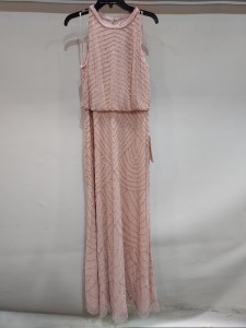 5 X BRAND NEW ADRIANNA PAPELL MAXI DRESS IN BLUSH SIZES 12 - £230PP