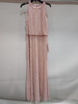 5 X BRAND NEW ADRIANNA PAPELL MAXI DRESS IN BLUSH SIZES 10- £230PP