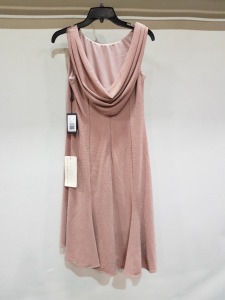 4 X BRAND NEW ADRIANNA PAPELL METALLIC KNIT BLUSH DRESS IN SIZES 6, 10, 16, 18