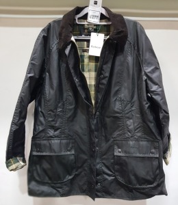 1 X BARBOUR BEADNELL WAX JACKET IN SAGE WITH TAGS SIZE 4XL (PLEASE NOTE ITEM NEEDS CLEANING - SEE IMAGE) £209