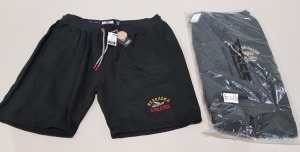 17 X BRAND NEW DUKE D555 KING SIZE EMBROIDERED FLEECE SHORTS IN BLACK SIZES 4XL-5XL-6XL - IN 2 TRAYS (TRAYS NOT INCLUDED)