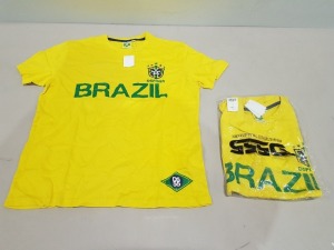 15 X BRAND NEW DUKES D555 RICARDO BRASIL FOOTBALL T-SHIRT IN SIZES L-XL-XXL - £29.99PP