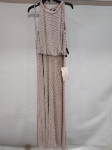 5 X BRAND NEW ADRIANNA PAPELL MAXI DRESS IN NUDE / SILVER SIZE 12- £230PP