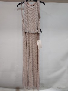 5 X BRAND NEW ADRIANNA PAPELL MAXI DRESS IN NUDE / SILVER SIZE 12- £230PP