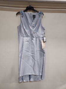 4 X BRAND NEW ADRIANNA PAPELL MIKADO TEA LENGTH DRESS IN LIGHT BLUE SIZES 12-10-