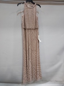 5 X BRAND NEW ADRIANNA PAPELL MAXI DRESS IN NUDE SIZES 12, 16- £230PP