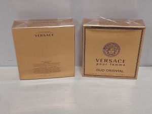 2 X BRAND NEW VERSACE POUR FEMME OUD ORIENTAL NATURAL SPRAY 100ML - £130 EACH - CELLOPHANE FACTORY SEALED (MANUFACTURED FEB 2019)