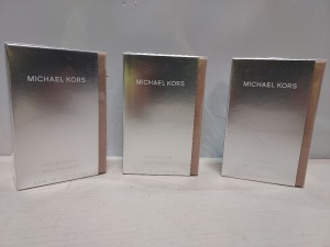 3 X BRAND NEW MICHAEL KORS EAU DE PARFUM SPRAY 100ML - CELLOPHANE FACTORY SEALED (MANUFACTURED JAN 2023)