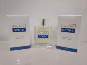 24 X BRAND NEW VAN GILS 75ML EDT SPORT - RRP£26 - TOTAL £624