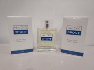 24 X BRAND NEW VAN GILS 75ML EDT SPORT - RRP£26 - TOTAL £624