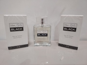 24 X BRAND NEW VAN GILS 75ML EDT BLACK - RRP£26 - TOTAL £624