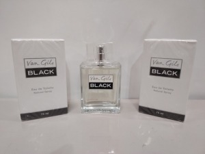 24 X BRAND NEW VAN GILS 75ML EDT BLACK - RRP£26 - TOTAL £624