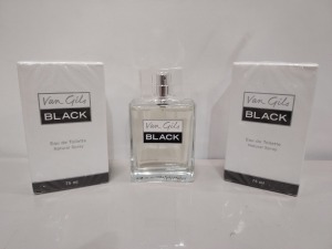 24 X BRAND NEW VAN GILS 75ML EDT BLACK - RRP£26 - TOTAL £624