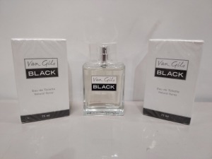 24 X BRAND NEW VAN GILS 75ML EDT BLACK - RRP£26 - TOTAL £624