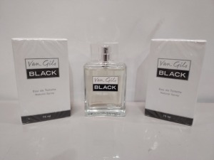 24 X BRAND NEW VAN GILS 75ML EDT BLACK - RRP£26 - TOTAL £624