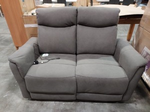 1 X MORTIMER 2 SEATER ELECTRIC RECLINER IN GRAPHITE GREY