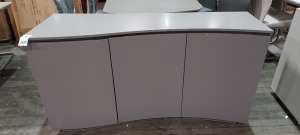 1 X LAZZARO CURVED SIDEBOARD IN DARK GREY WITH LED STRIP LIGHTS - SIZE 150 X 50 X 81CM (NOTE NO VISIBLE DAMAGE/ CUSTOMER RETURNS )