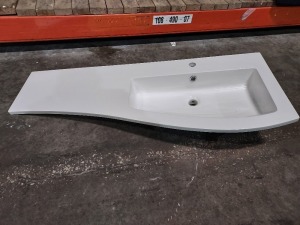 3 X BRAND NEW ELATION 1200 CURVED RIGHT HAND GELSTONE BASIN SIZE L 121 W 47 D 11 CM , P CODE 883R