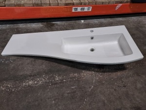 3 X BRAND NEW ELATION 1200 CURVED RIGHT HAND GELSTONE BASIN SIZE L 121 W 47 D 11 CM , P CODE 883R