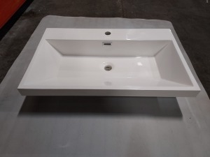 5 X BRAND NEW ELATION 750 GELSTONE BASIN SIZE L 75 W 47 D 11 CM , P CODE 847 (NOTE WATER DAMAGE TO BOXES BUT PRODUCTS FINE )