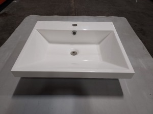 5 X BRAND NEW ELATION 550 GELSTONE BASIN SIZE W47 L 55 D 16 P CODE 846 (NOTE WATER DAMAGE TO BOXES BUT PRODUCTS FINE )