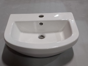 5 X BRAND NEW ELATION CAYTON CLOAKROOM SEMI RECESSED BASIN SIZE W46 L36 D13 CM P CODE 891