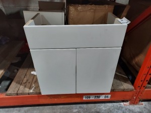 6 X BRAND NEW HOIBORN 600 TWO DOOR BASIN UNIT IN WHITE