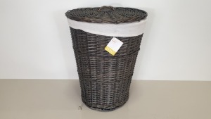 16 X BRAND NEW TESCO GREY WASHED WILLOW LAUNDRY BASKETS IN 8 BOXES