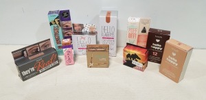 10 PIECE BRAND NEW MIXED BENEFIT MAKE UP LOT CONTAINING PUFFOFF UNDEREYE GEL £18 - HOOLA LIGHT FOUNDATION - 3D BROW TONES - HELLO HAPPY SOFT FOUNDATION - ETC