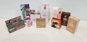 10 PIECE BRAND NEW MIXED BENEFIT MAKE UP LOT CONTAINING PUFFOFF UNDEREYE GEL £18 - HOOLA LIGHT FOUNDATION - 3D BROW TONES - HELLO HAPPY SOFT FOUNDATION - ETC