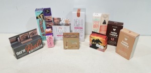 10 PIECE BRAND NEW MIXED BENEFIT MAKE UP LOT CONTAINING PUFFOFF UNDEREYE GEL £18 - HOOLA LIGHT FOUNDATION - 3D BROW TONES - HELLO HAPPY SOFT FOUNDATION - ETC