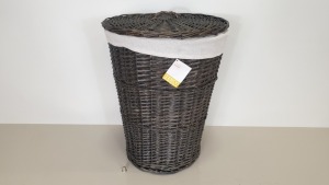 16 X BRAND NEW TESCO GREY WASHED WILLOW LAUNDRY BASKETS IN 8 BOXES