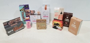 10 PIECE BRAND NEW MIXED BENEFIT MAKE UP LOT CONTAINING PUFFOFF UNDEREYE GEL £18 - HOOLA LIGHT FOUNDATION - 3D BROW TONES - HELLO HAPPY SOFT FOUNDATION - ETC