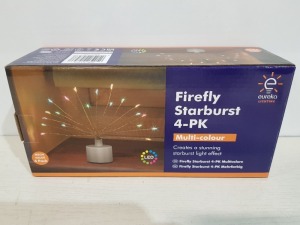 78 X BRAND NEW EUREKA FIREFLY STARBURST 4-PK MILTI-COLOUR LIGHT IN 13 BOXES